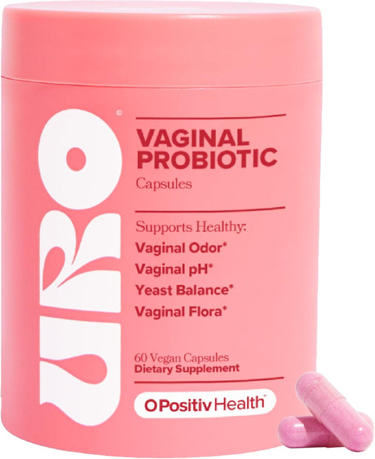 URO Vaginal Probiotics for Women - Promote Healthy Vaginal Odor & Vaginal Flora - 60 Count Pack of 2